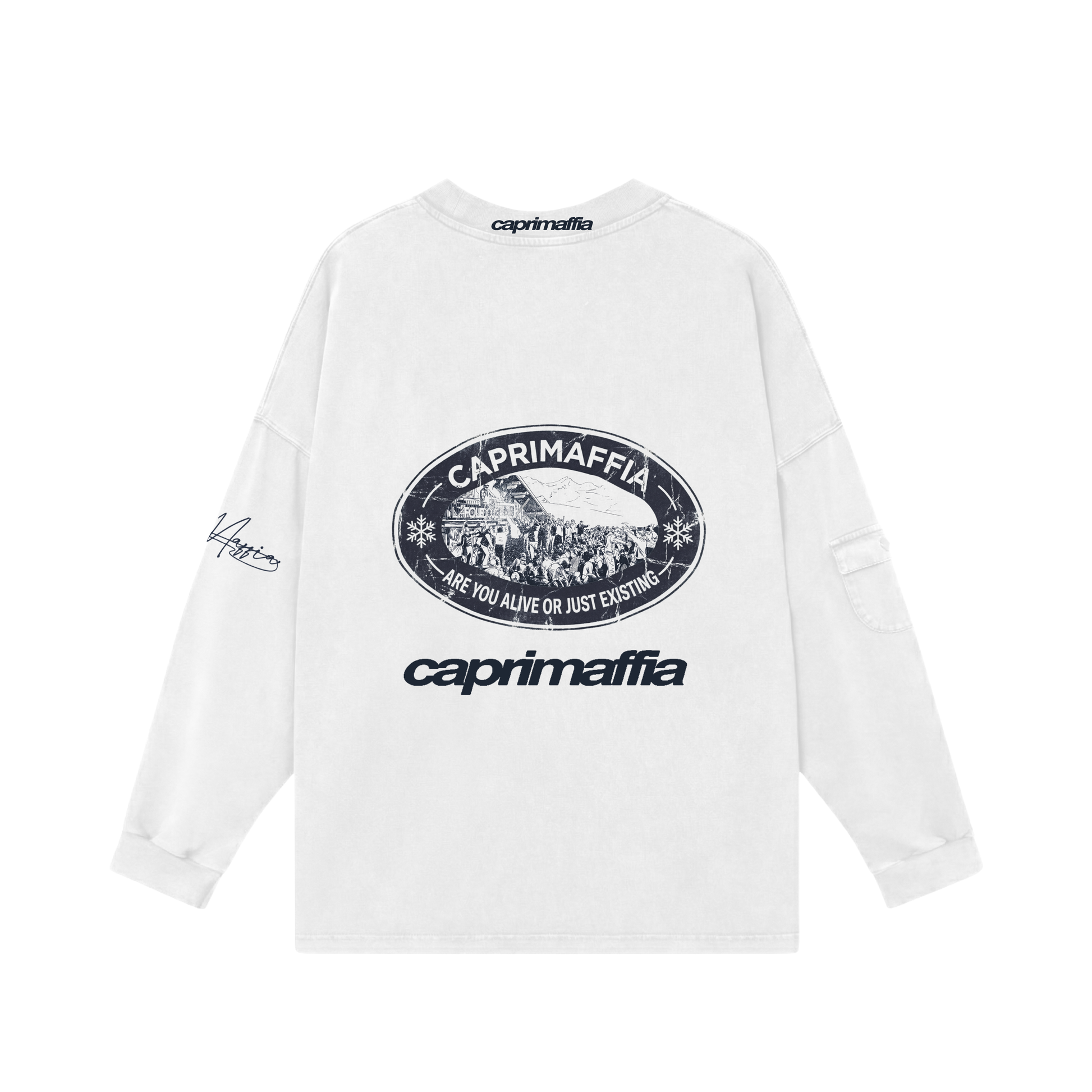 WHITE ACTIVE WEAR CREWNECK