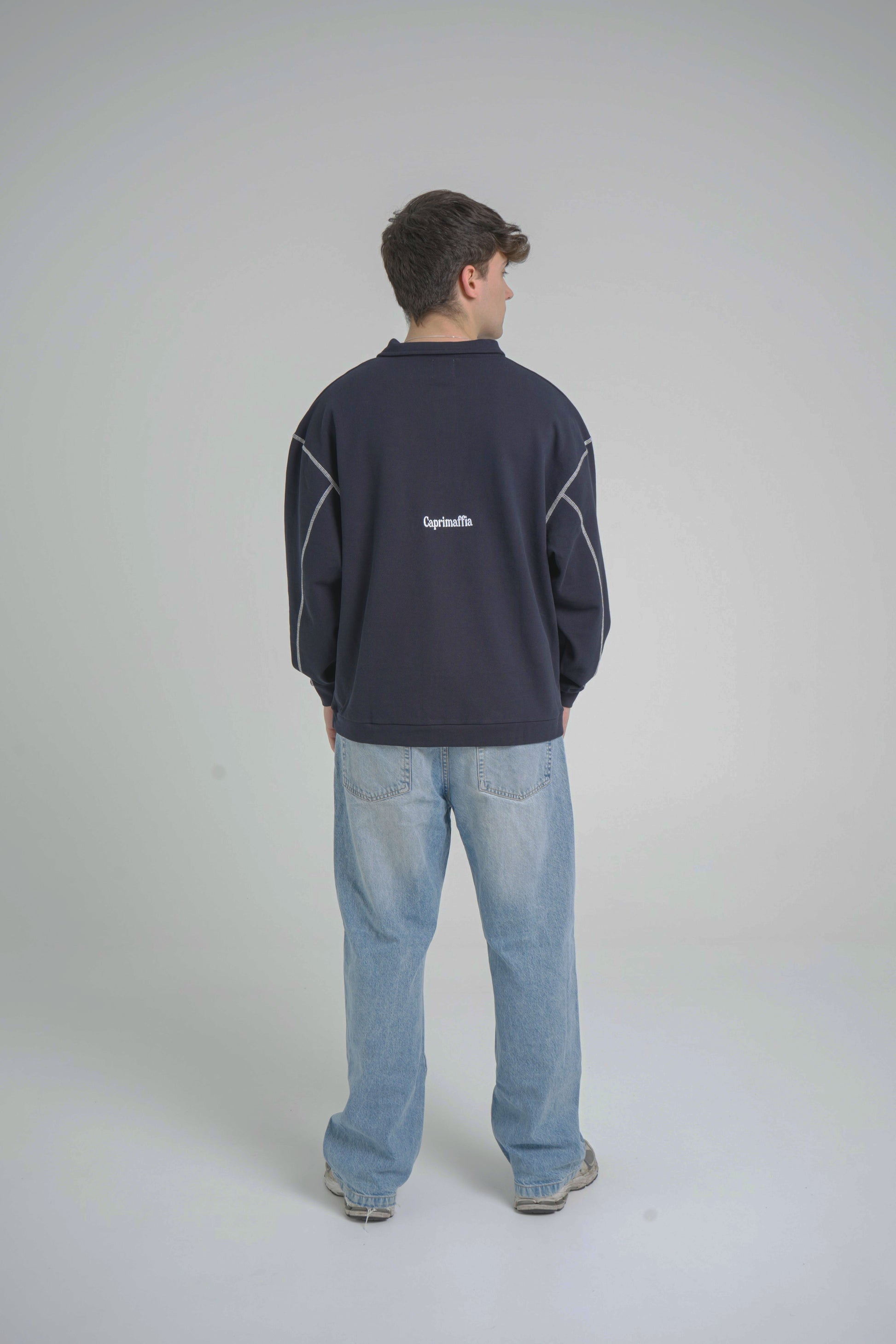 Polo Manga Larga Azul BAJAMAR SS26 — foto modelo SS26