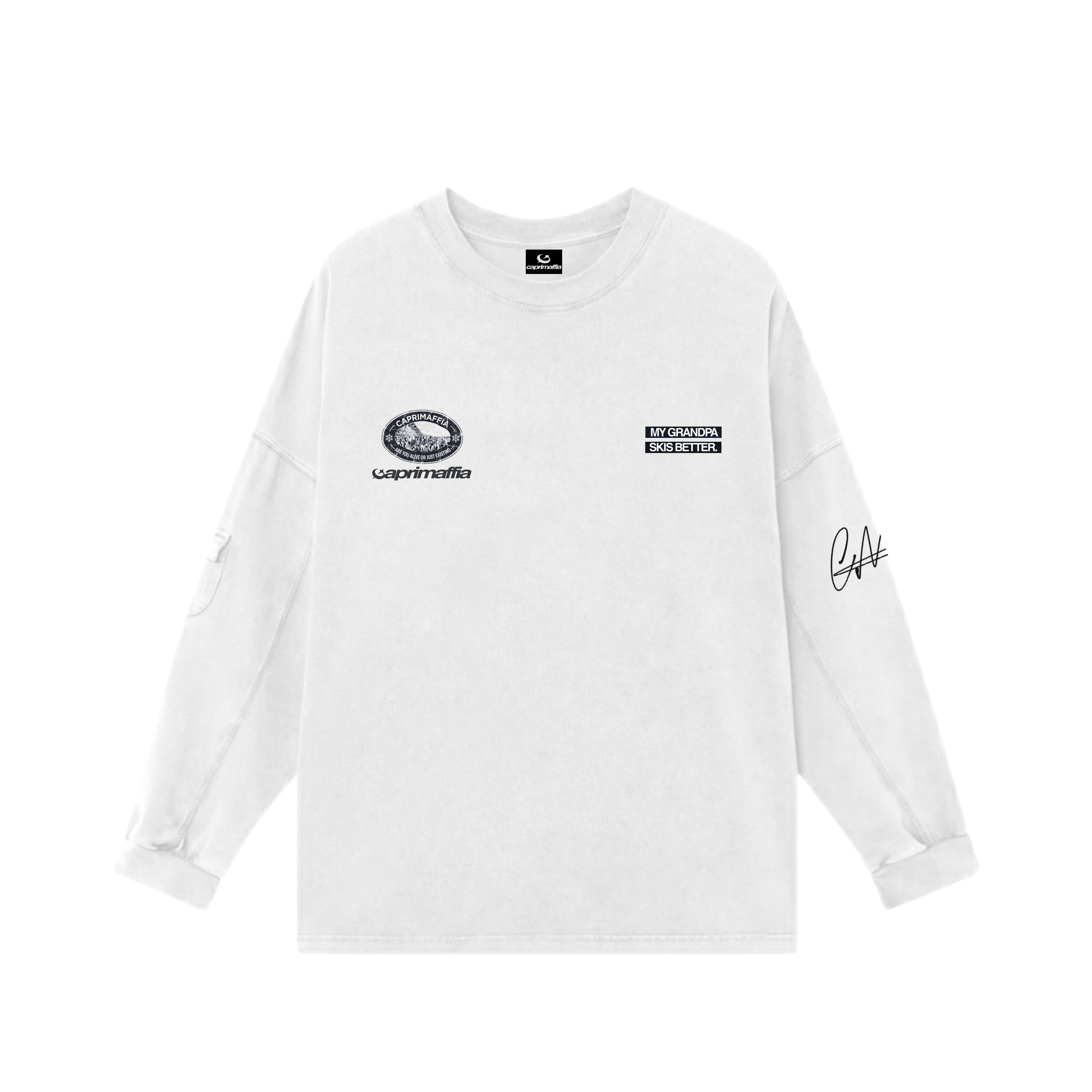 WHITE ACTIVE WEAR CREWNECK