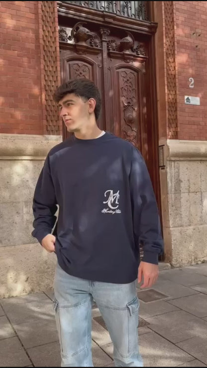 SPORTING CLUB NAVY CREWNECK